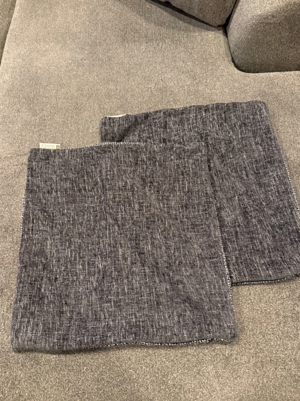 HiEnd Accents Tweed and Chenille pillow Covers Set of two